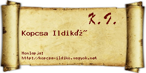 Kopcsa Ildikó névjegykártya