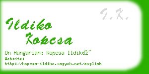 ildiko kopcsa business card